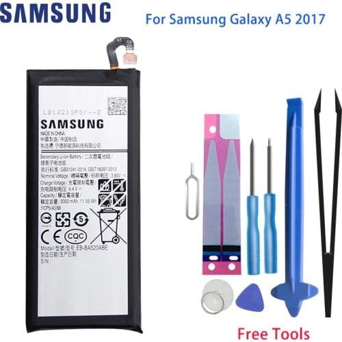 SAMSUNG Original A5 2017 Phone Battery EB-BA520ABE For Samsung Galaxy A5 2017 Edition A520F SM-A520F 3000mAh + Free Tools AKKU
