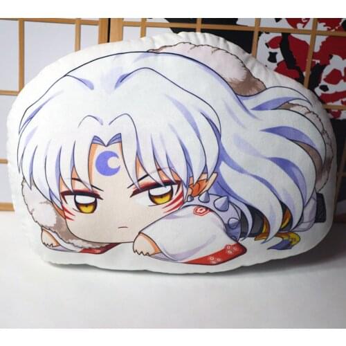 Anime Inuyasha Plush Doll Pillow Sesshoumaru Kagome Kikyou Model Toy Stuffed Double Sided Cosplay Pillow Case Cusion Gift 48cm