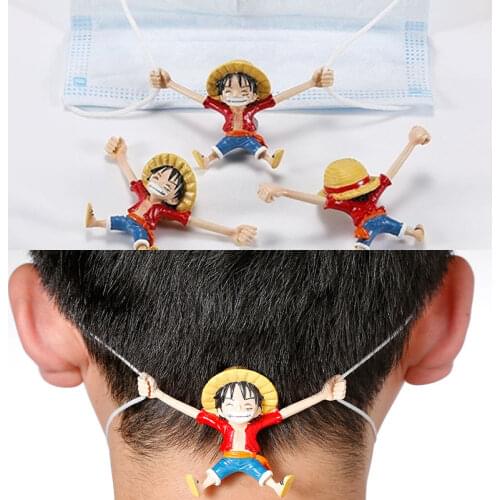 Anime ONE PIECE Pirates Luffy Creative Doll Face Mask Ear Protection Artifact Artifact Non-slip and Pain Model Gift