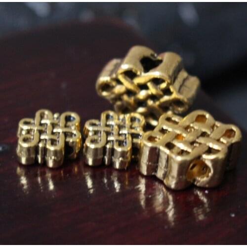 20pcs/lot Antique Bronze Chinese Knot Beads Spacer Good Luck Handmade Ornament Fittings Buddha Accessories DIY Jewelry Making