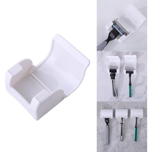 Punch Free ABS Shaver Storage Rack Adhesive Razor Holder Wall Mounted Power Plug Hook For Bathroom