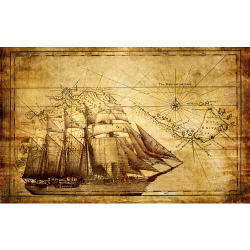 HD Printed Modern Oil painting Art Vikings Sailing Boats Ships Landscapes Paintings Mountains Picture On Canvas Home Decoration