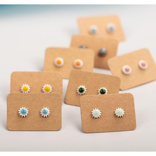 Special Plant Series Sunflower Ceramic Earrings Exquisite Porcelain Accessories Wholesale #LY222