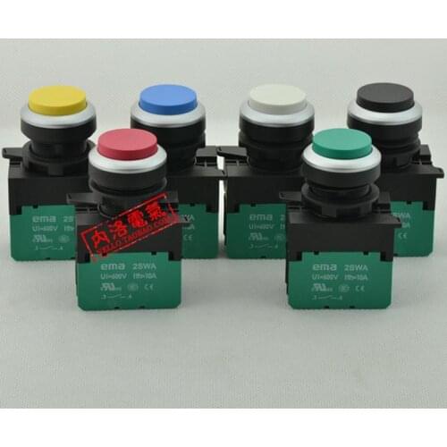 [ SA ]Imports EMA 22mm nose is not illuminated pushbutton reset E2P2 * 1A from red yellow blue and black 1NO/1NC--10PCS/LOT