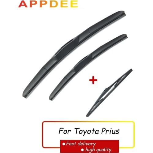 APPDEE Wiper Front + Rear Wiper Blades Set Kit For Toyota Prius 2003-2009 Windshield Windscreen Rear Window 26"16"16"