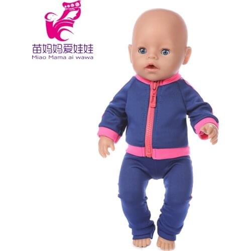 43cm Baby new born Doll zipper sport suit 18 Inch American OG girl Doll jacket