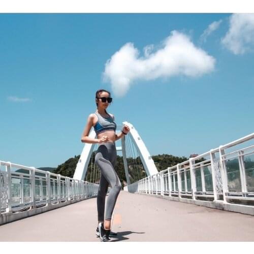 STILINSKI 2021 Yoga Leggings Calf-Length Gray Pants High Waist Breathable Slim Long Trousers Vertical Stripes
