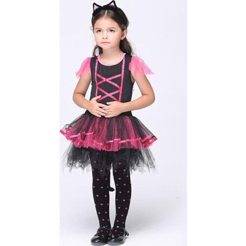 Cute Anime Cat Cosplay Costume Halloween Kids Drama Performance Costumes Children Clothing Show Dress Girl Holiday Thin Costume