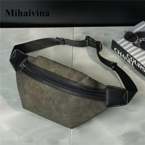 Mihaivina Men Waist Belt Bag Fanny Pack Shoulder Bags Casual Large Capacity Chest Bag Sports Cycling Waist Pack Hip Bum Bags