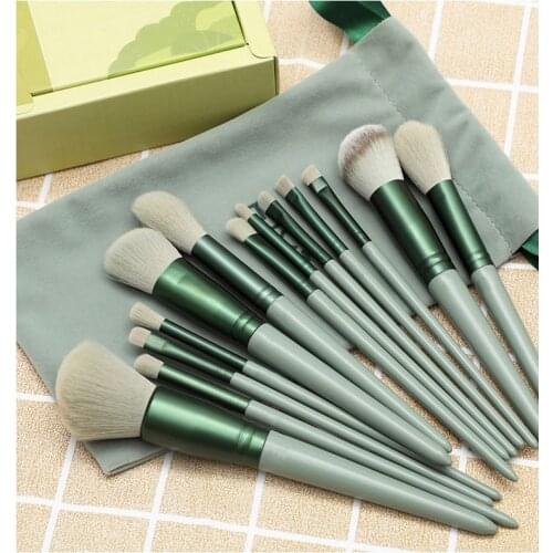 13pcs makeup brushes set The Matcha green cosmestic brushes foundation powder blush fiber beauty pens profession tool