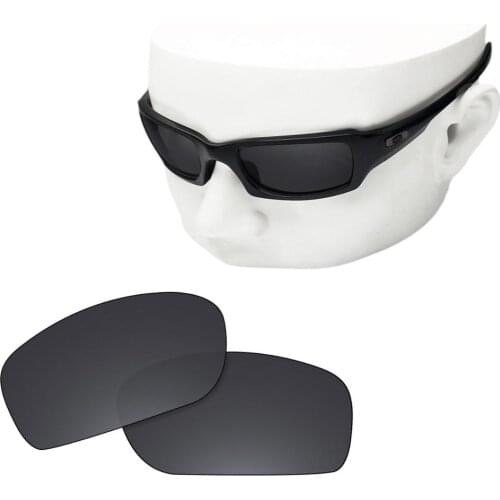 OOWLIT Polarized Replacement Lenses of Black Dark Grey for-Oakley Fives Squared Sunglasses