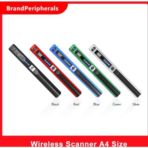 Portable Handheld Wand Wireless Scanner A4 Size 900DPI JPG/PDF Formate LCD Display with Protecting Bag for Business Document