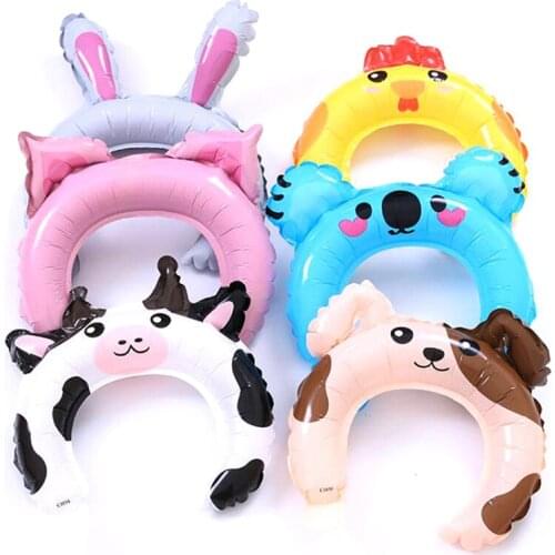 20pcs Cute Animal Tiara Headband Balloon Frog Panda Fox Tiger Cat Baby Shower Kids Toy Happy Birthday Wedding Party Decoration