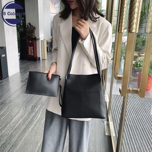 Luxury Handbags Women Bags Designer 2019 New Large Capacity Simple Shoulder Wild Messenger Bag Two-piece Bucket Clutch Bag