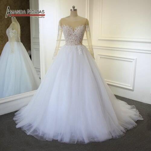 New Model Transparent Top Sexy Wedding Dress Amanda Novias Real Work