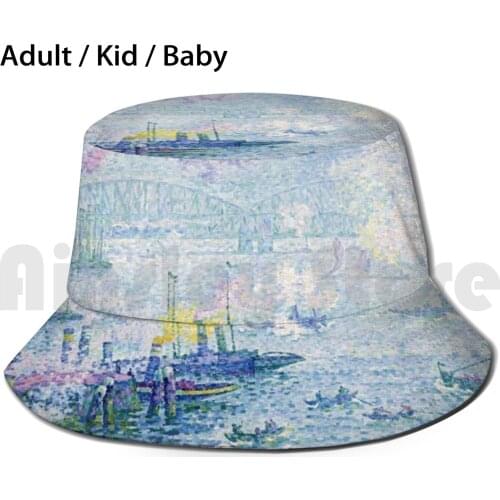 The Port Of Rotterdam , Paul Signac Sun Hat 2699 Bucket Hat The Port Of Rotterdam Paul Signac Port Of