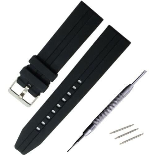 22mm 24mm Silicone Rubber Watchband for Tissot 1853 T035 T097 Watch Band And Pin Clasp Buckle Strap Bracelet
