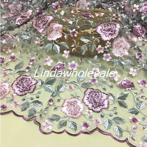 High-end net yarn lace embroidery fashion fabric, skirt fabric,tissus patchwork,130cm*50cm/pcs