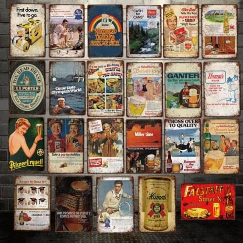 [ WellCraft ] Vintage Beer Pilsner Metal Plaque Wall Tin Signs Posters Custom Painting bar Decor LT-1958