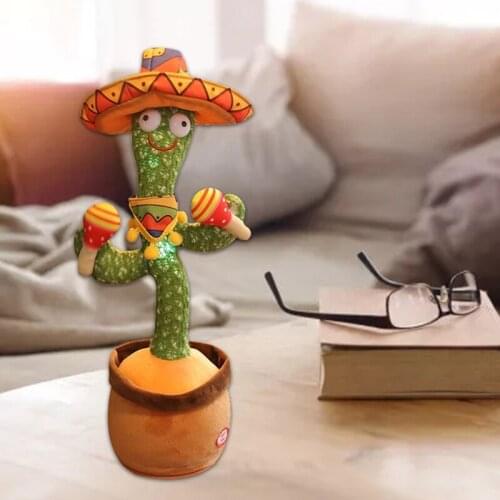 Funny and interesting singing and dancing recording cactus plush doll children electronic music toys home decoration