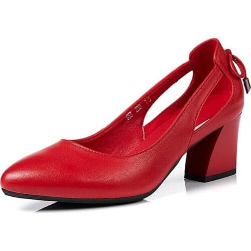 Hot Selling 2020 New Spring Pointed Cowhide Fashion Leather Shoes Shallow Charm Women Shoes Elegant Temperament High Heel Shoes