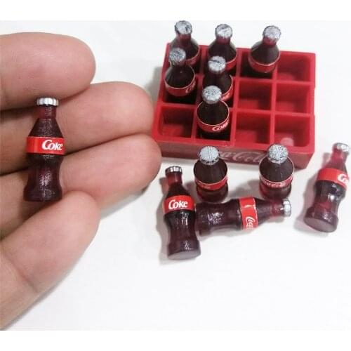 1 Dozen Mini Coke Bottle & Tray for Model Toys RC Truck Car Decor Dollhouse Miniature Toy Doll drink Kitchen for Axial SCX10 D90
