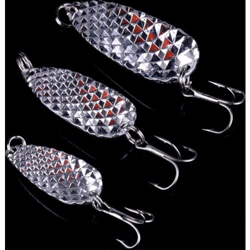 1pcs 7.2g 11.2g 16.4g Metal Spinner Spoon Fishing Lure Hard Bait For Trout Pike Pesca Treble Hook Tackle