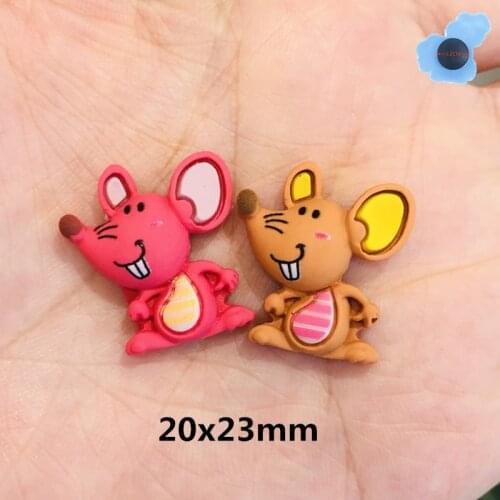 1Pcs Animals Cute Mouse Resin Garden Shoe Accessories Decorations For Charms Shoes Fit Holes Bracelet Kids X-mas Gift