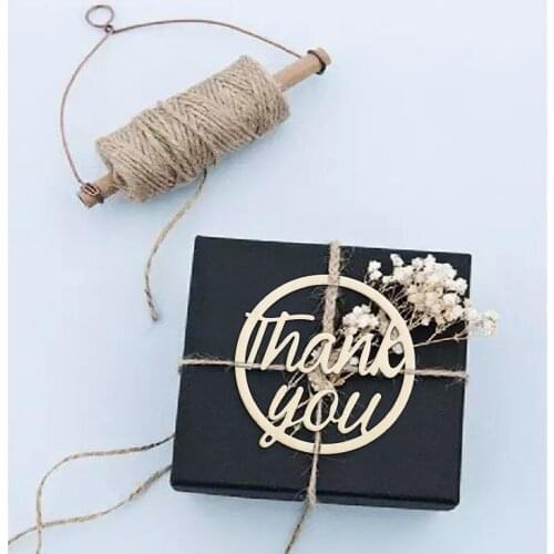 10pcs Laser Cut Wood Wooden Thank You Tag for Wedding Sign Thanksgiving Day Gift Wrapping Supplies Invitation Box Decorations