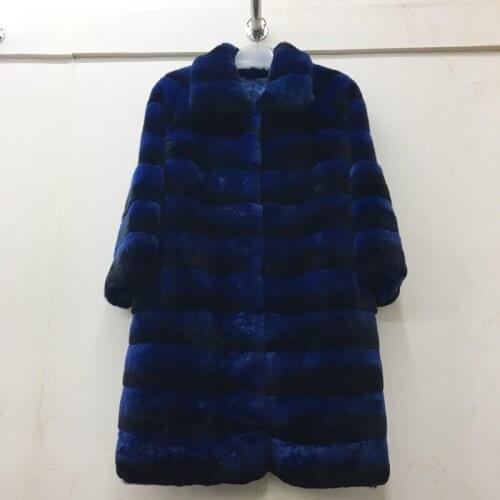 2017 hot sale natural rex rabbit fur women real coat high quality 100% genuine rex rabbit fur chinchilla color winter jacket