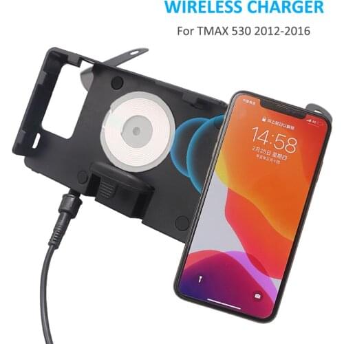Wireless Charger Mobile Phone Stand Navigation Bracket FOR Yamaha TMAX530 2012-2016 Bracket Mount Smartphone GPS Holder