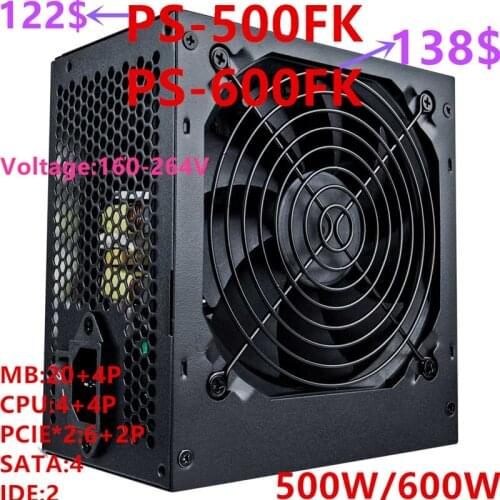 New Original PSU For 1Stplayer Brand RTX Game Mute Power Supply Rated 500W/600W Peak 600W/700W Power Supply PS-500FK PS-600FK