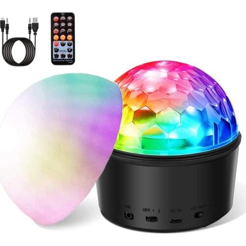 MINI Bluetooth-Compatible Wireless Speakers RGB 9-color Party Light LED Sound Control Strobe Light SoundBox for Bedroom Party