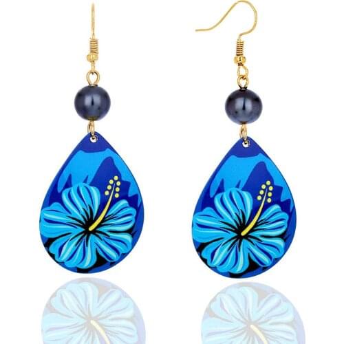 Cring Coco Hawaiian Plumeria Acryl Drop Earrings for Women Exquisite Flower Dangling Earring Best Friends Gift Jewelry New