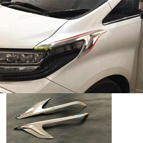 For Toyota Alphard Vellfire 2016 2017 2018 2019 2020 Car Cover ABS Chrome Head Front Light Eyebrow Head Lamp Hood Guard Frame
