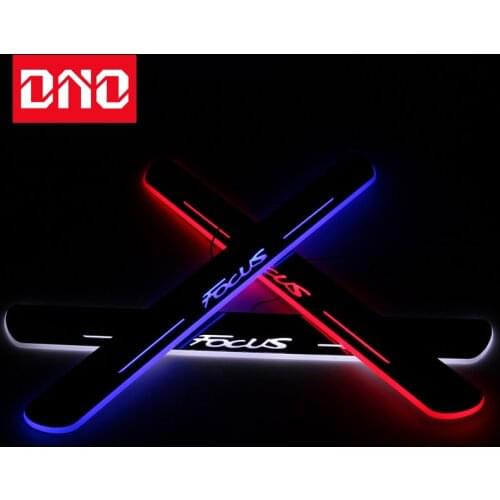 DNO Trim Pedal LED Car Light Door Sill Scuff Plate Pathway Dynamic Streamer Welcome Lamp for Ford Focus 2012 2013 - 2015 2016
