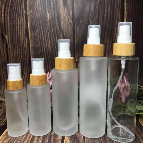 Spray perfume Bottles 150ml 120ml 100ml Biodegradable Wooden Hemp CBD oil Cream Bottles Natural Luxury Bamboo Cosmetic Packaging
