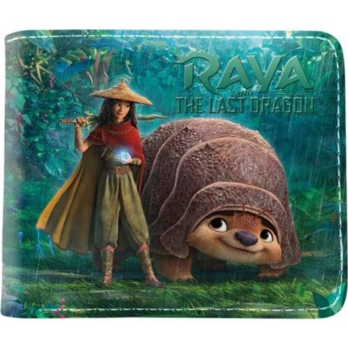 Hot Sell Anime Movies Raya and The Last Dragon Wallet With Card Holder Coin Pocket