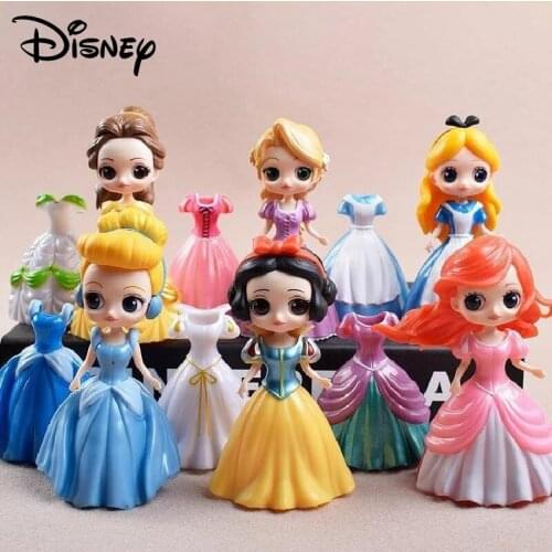 Disney Princess Toys Dolls Cinderella Ariel Alice Magic Snow White Clip Dress Chothes Change Figures Dolls Kids Toys For Kids