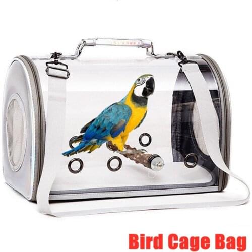 Parrot Bird Cage Carry Bag Outdoor Travel Car Carrier Pet Bag Portable Breathable Transparent Messenger Cat Dog Bird Bag