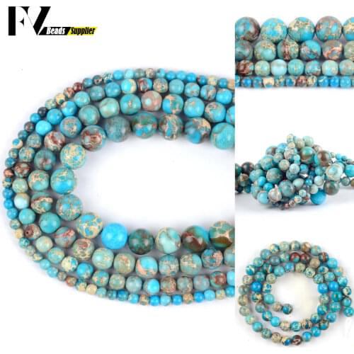 8mm Natural Light Blue Sea Sediment Jaspers Stone Round Beads for Jewelry Making 15inch Loose Beads Diy Needlework Accessories