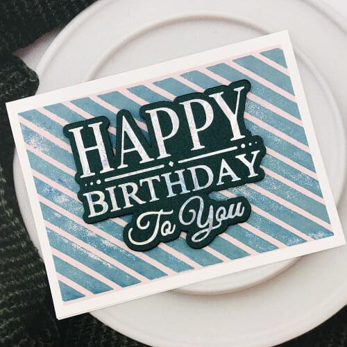 Hot Foil Plate and Die Cut Foil Stamping Happy Birthday To You DIY Scrapbook Paper Craft Handmade Card Punch Art Alinacraft