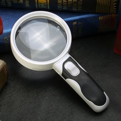 10 Times Lupa Magnifying Glass Loupe Third Hand Magnifier With Backlight LED Lights Fresnel Lens Lamp Reading Repair Magnifiers