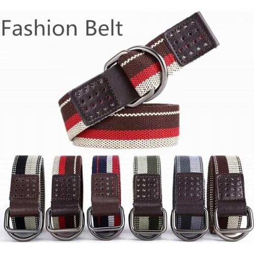 6 Colors Men Casual Knitted Pin Buckle Belt Woven Canvas Elastic Expandable Braided Stretch Mixed Color Webbing Strap