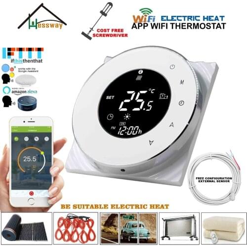 EU heating cable,electric heating film,substrate heater thermostat 16a WIFI temperature controller for remote sensor