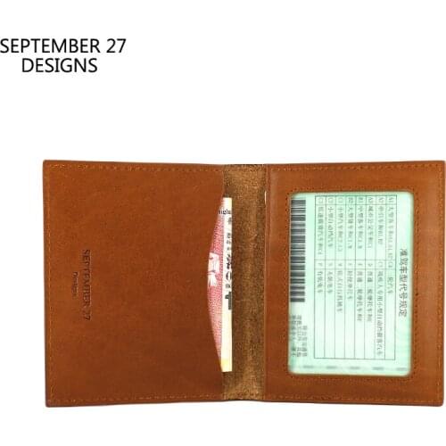 New Fashion Credit Card Wallet First Layer Leather Luxury Men Casual Mini Purses 100% Cowskin Small ID Driver License Card Bag