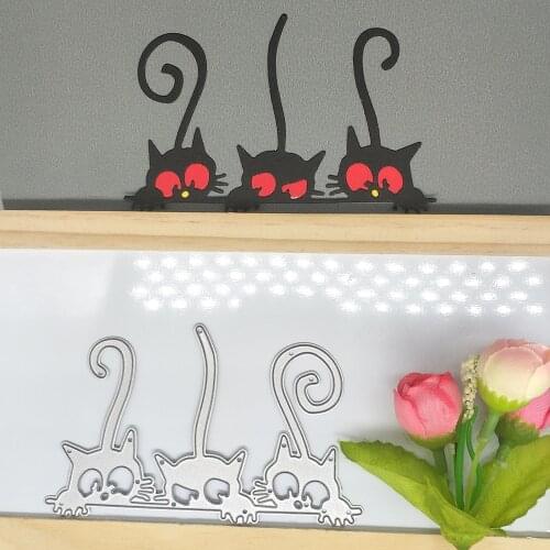 New animal 3 cats, wall-climbing cat metal cutting knife mold, scrapbook, photo album paper diy gift card, decorative embossing
