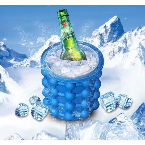 Portable Ice Bucket Silicone Ice Maker Ice Cube Mold Tray Wine Freezer Beer Cooler Kitchen Tools Drinking Whiskey Freezing