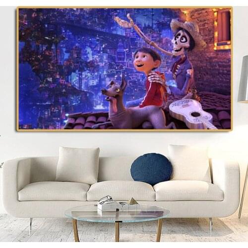 Disney Animation Moive Coco Poster Dreaming Around Travel Canvas Print Wall Art Electric Guitar Posters for Kids Room Home Decor