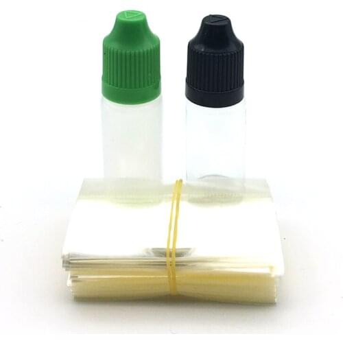 Promotion PVC Shrink wrap film for 10ml E-juice E-liquid Plastic Dropper Bottles Clear Pvc Shrink Sleeve Seals Heat Shrinkable